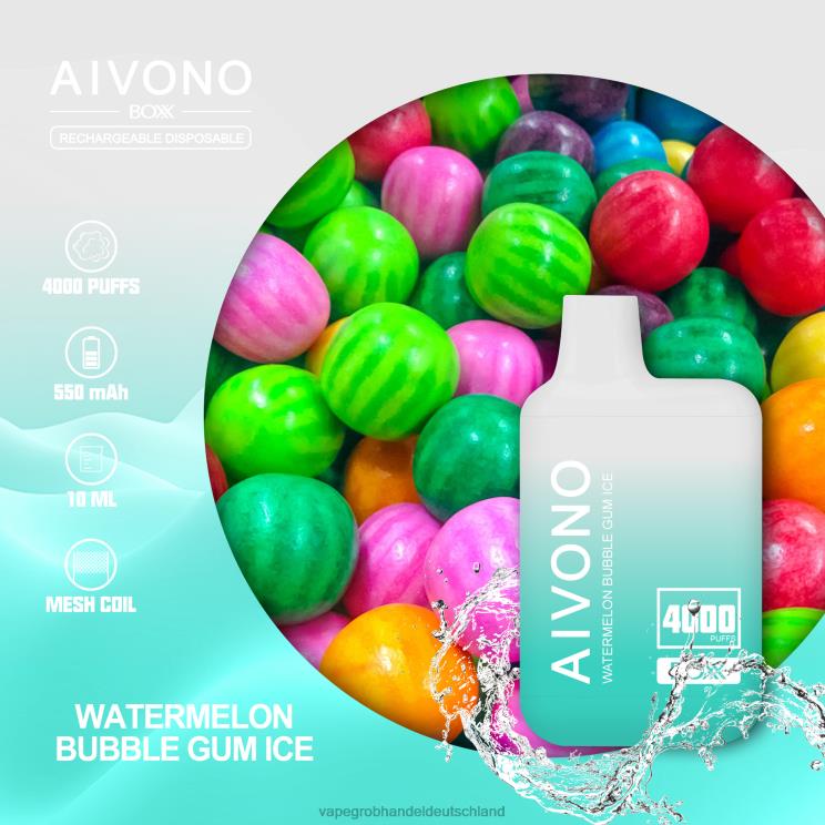 Vape Großhandel Randm - Aivono AIM BOXX 4000 Wassermelonen-Kaugummieis 4X2N8227