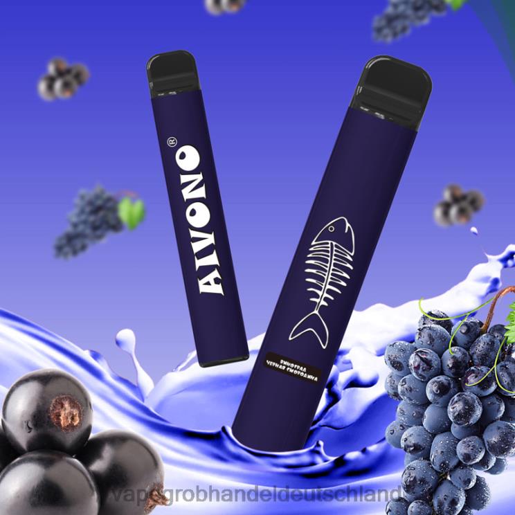 Vape Großhandel Berlin - Aivono AIM FISHBONE 600 Traube schwarze Johannisbeere 4X2N8284