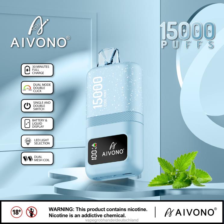 Vape Großhandel 12006 - Aivono AIM magic 15000 kühle Minze 4X2N862