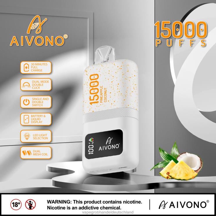 Vape Großhandel 12007 - Aivono AIM magic 15000 Ananas-Kokosnuss 4X2N872