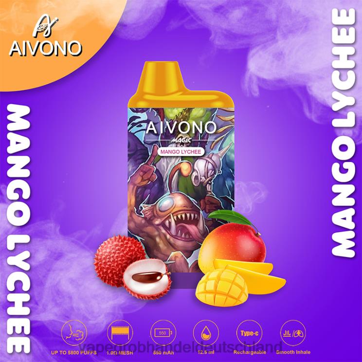 Tornado Vape Großhandel Deutschland - Aivono AIM MAGIC 5800 Mundbox-Zigarette Mango-Litschi 4X2N898