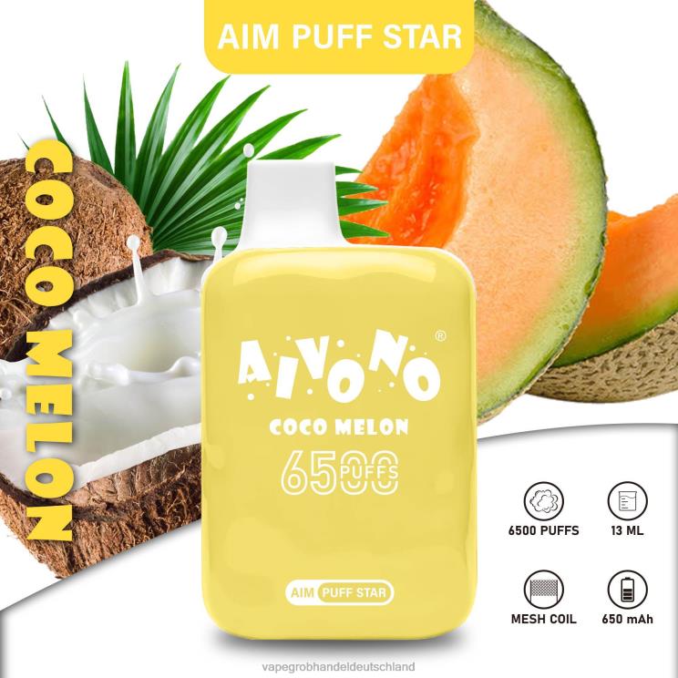 Vape Großhandel Randm - Aivono AIM PUFF STAR 6500 Kokomelone 4X2N8297