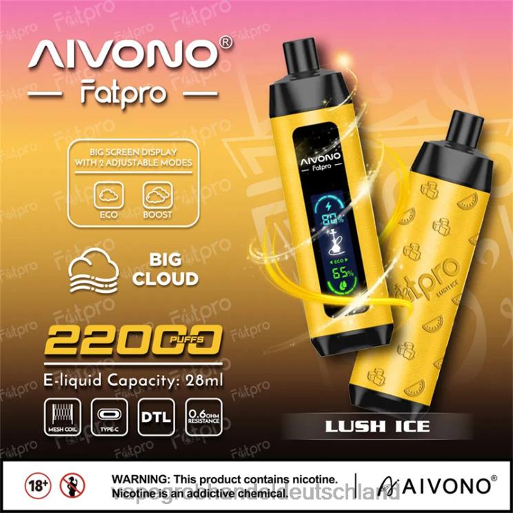 Vape Großhandel Tornado - Aivono Fatpro 22000 üppiges Eis 4X2N83