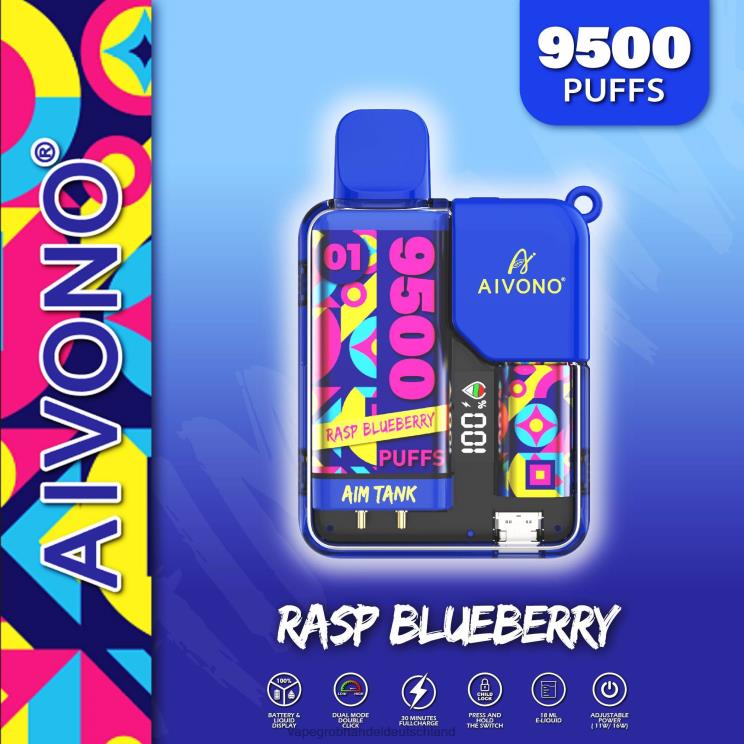 Vape Großhandel Tornado - Aivono AIM TANK 9500 Himbeere, Blaubeere 4X2N833