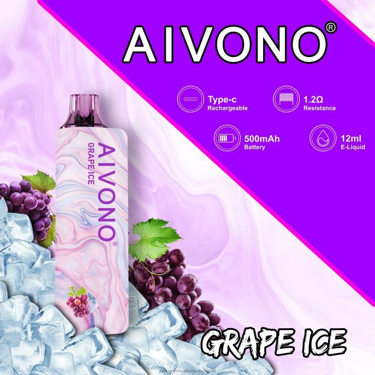 Vape Großhandel 12010 - Aivono AIM GUN 7000 Traubeneis 4X2N8102