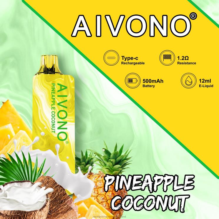 Vape Großhandel Frankfurt - Aivono AIM GUN 7000 Ananas-Kokosnuss 4X2N8106