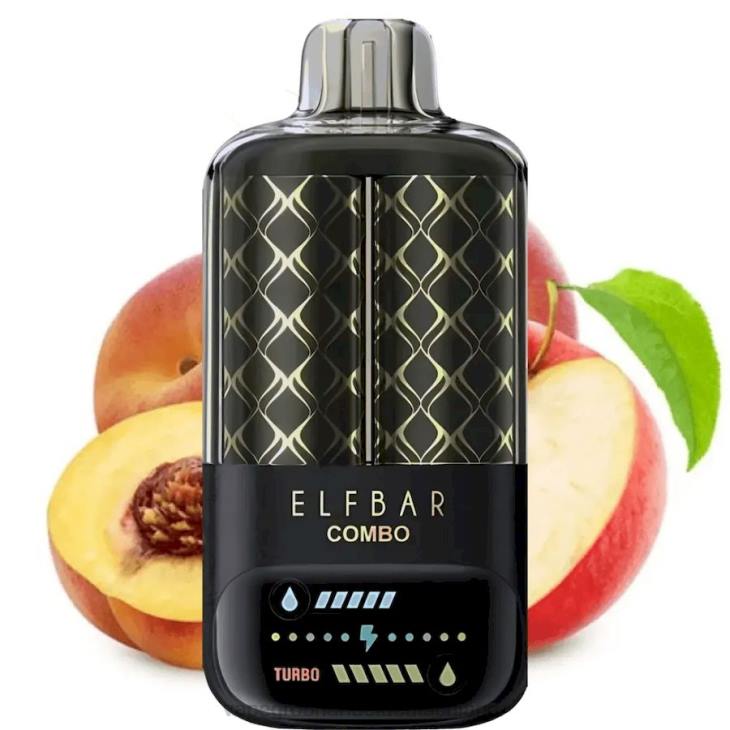 Apfel und saftiger Pfirsich