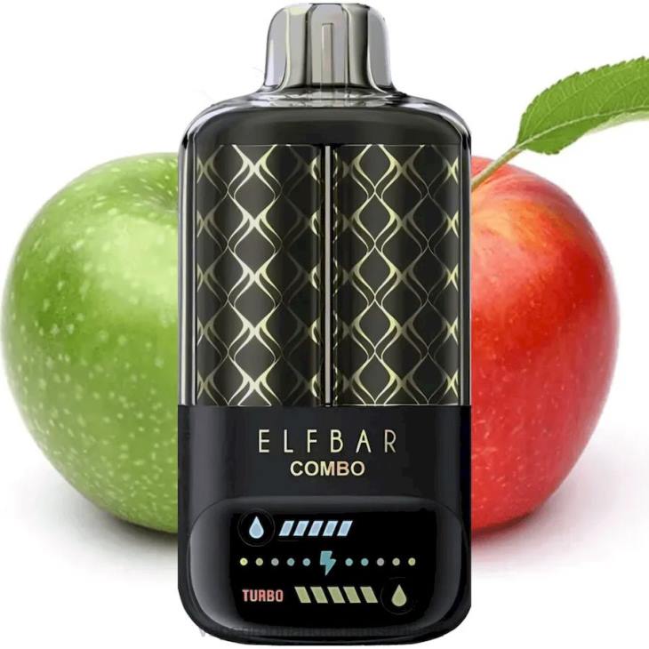 Vape Großhandel Tornado - Elf Bar Combo 25000 Shisha mit grünem Apfel und doppeltem Apfel 8F683