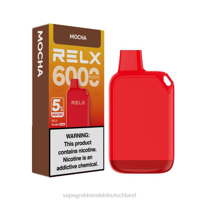 RELX Crush Pocket 6000 5 % hohe Nic Mokka 8FHT25 Vape Großhandel Köln