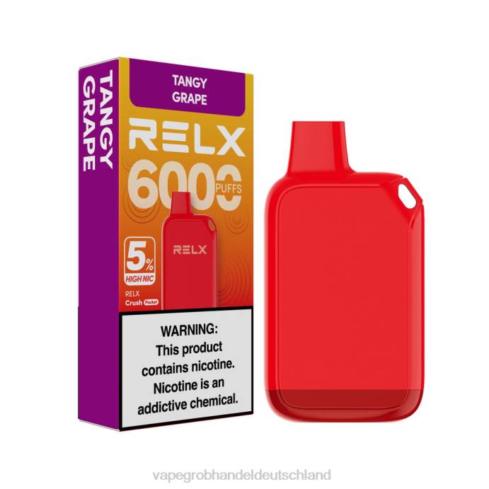 RELX Crush Pocket 6000 5 % hohe Nic würzige Traube 8FHT27 Vape Großhandel Randm