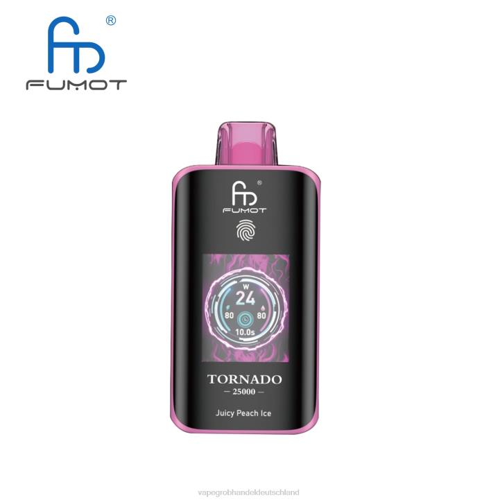Dampfen Deutschland - Fumot Tornado 25000 Einweg-Vaporizer saftiges Pfirsicheis 6T867
