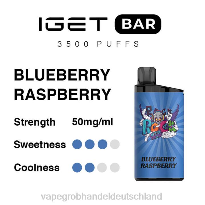 vape großhandel 12009 | LLL292 Blaubeer-Himbeere IGET BAR 3500 5 % Nikotin