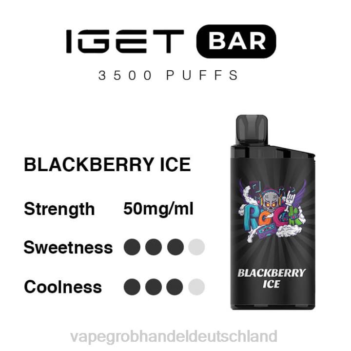 vape großhandel Deutschland | LLL291 Brombeereis IGET BAR 3500 5 % Nikotin