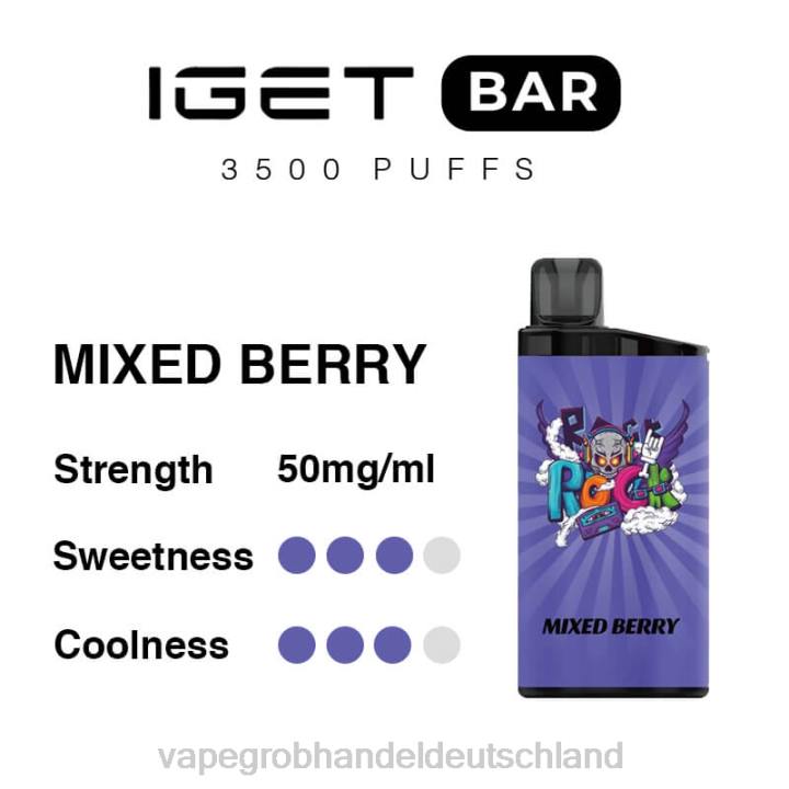 vape großhandel berlin | LLL294 gemischte Beeren IGET BAR 3500 5 % Nikotin