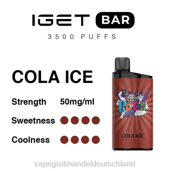 vape großhandel frankfurt | LLL296 Cola-Eis IGET BAR 3500 5 % Nikotin