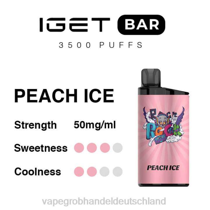 vape großhandel köln | LLL295 Pfirsicheis IGET BAR 3500 5 % Nikotin