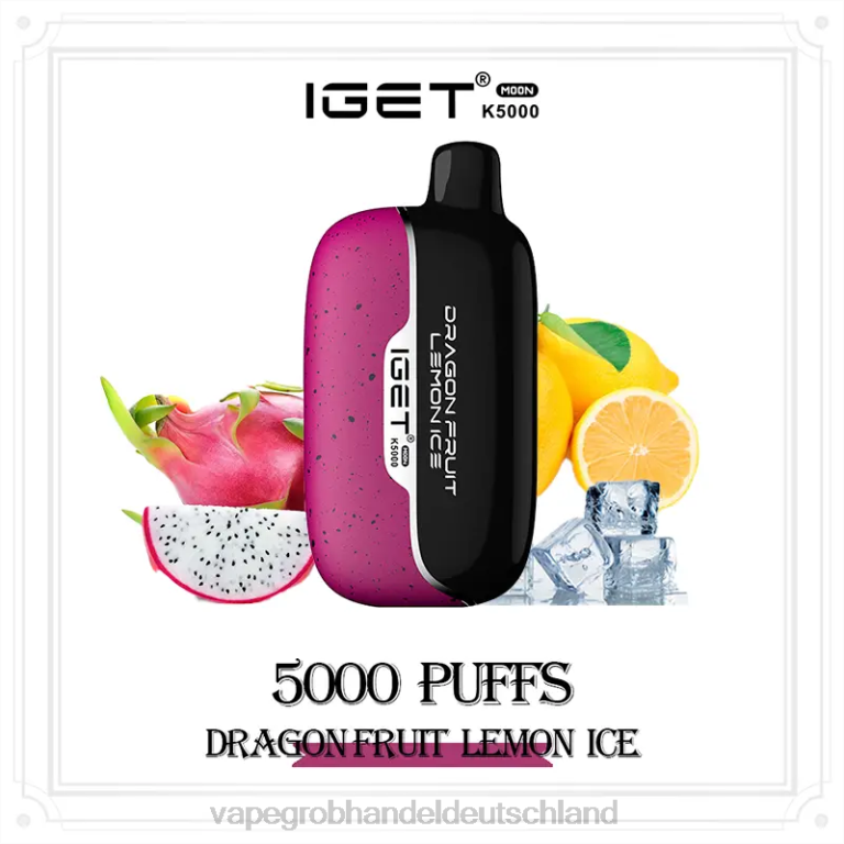 IGET Moon k5000 Drachenfrucht-Zitronen-Eis 2V22Z220 - Elektronische Zigarette Wholesale