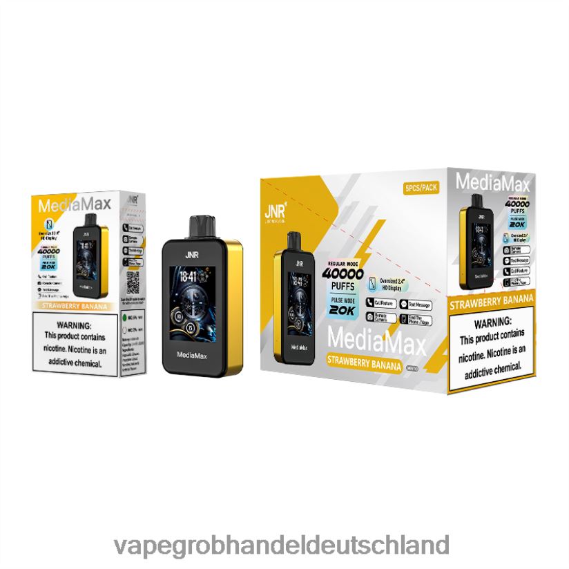 JNR MediaMax 40.000 Puff Erdbeerbanane 6808RP16 | Vape Großhandel Frankfurt