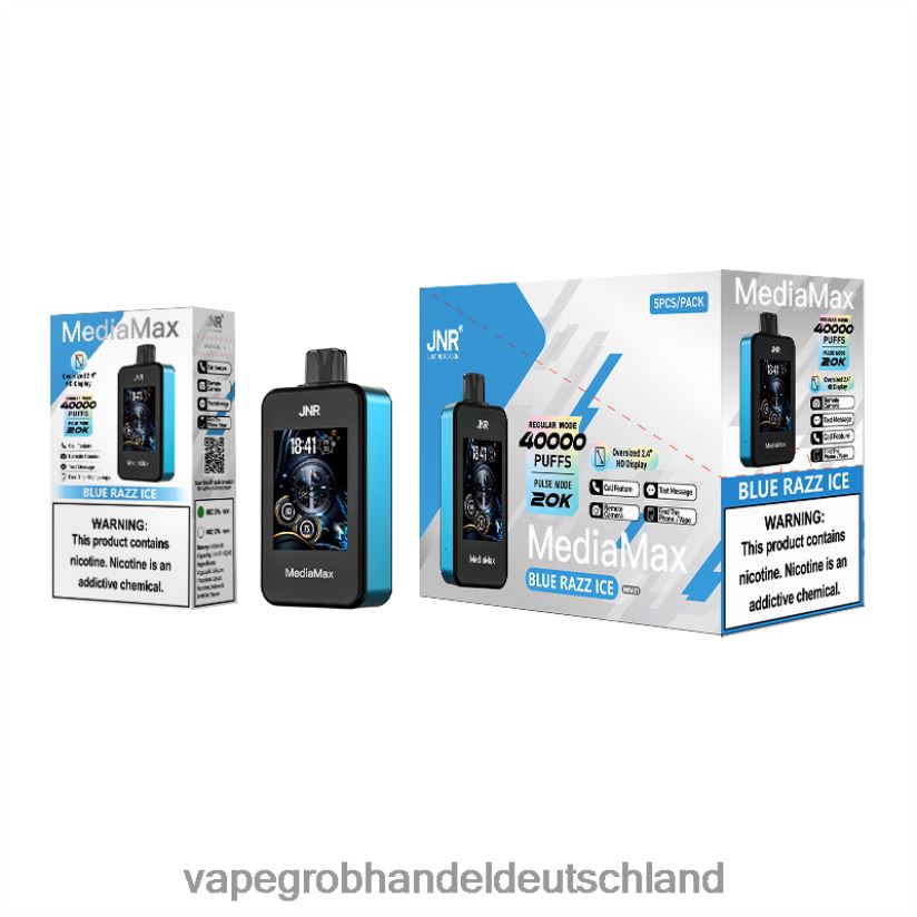 JNR MediaMax 40.000 Puff blaues Razz-Eis 6808RP21 | Vape Großhandel Deutschland