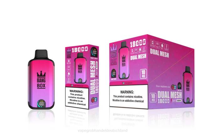 Bang Box 18000 Züge saures Himbeereis - Vape Wholesale Greece PXXP98