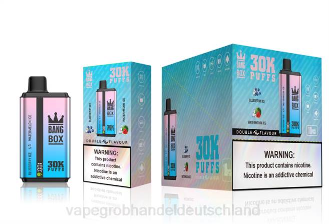 Bang Box 30.000 Züge, zwei Geschmacksrichtungen Blaubeereis und Wassermeloneneis - Ηλεκτρονικο Τσιγαρο Χωρισ Πισσα Και Νικοτινη PXXP69