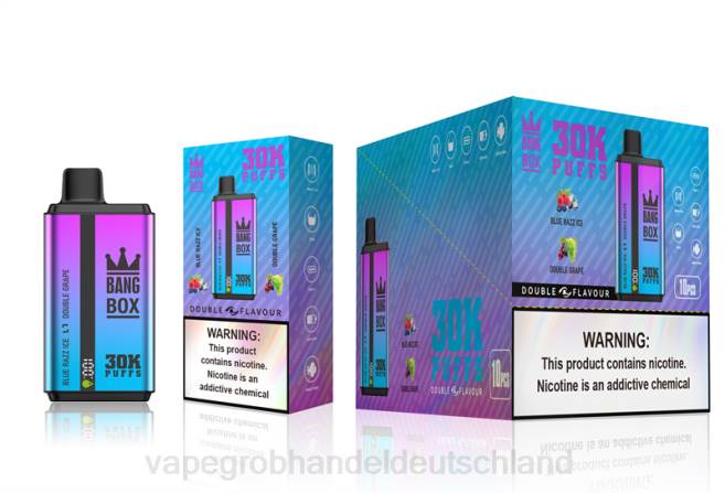 Bang Box 30.000 Züge, zwei Geschmacksrichtungen Blue Razz Ice und Double Grape - Ηλεκτρονικο Τσιγαρο Επιπτωσεισ PXXP72