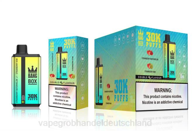 Bang Box 30.000 Züge, zwei Geschmacksrichtungen Erdbeer-Wassermelone und Erdbeer-Kiwi - Ηλεκτρονικο Τσιγαρο Με Φιλτρο PXXP64