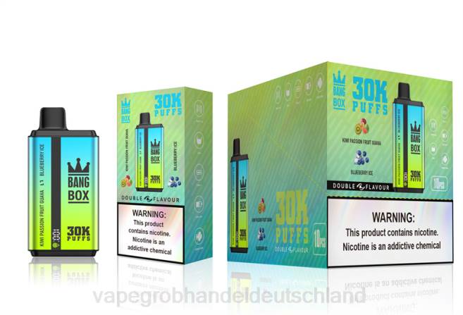 Bang Box 30.000 Züge, zwei Geschmacksrichtungen Kiwi, Passionsfrucht, Guave und Blaubeereis - Ηλεκτρονικό Τσιγάρο Θεσσαλονίκη PXXP65