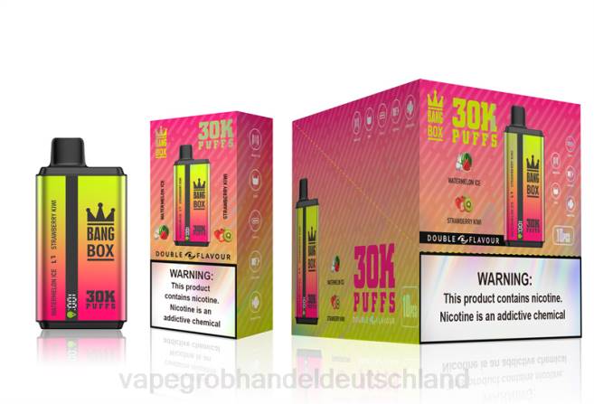 Bang Box 30.000 Züge, zwei Geschmacksrichtungen Wassermeloneneis und Erdbeerkiwi - Ηλεκτρονικο Τσιγαρο Επιπτωσεισ PXXP62