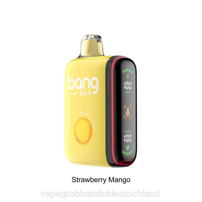 Bang Box 9000–18000 Züge, intelligente Leistungsanzeige Erdbeer-Mango - Ηλεκτρονικο Τσιγαρο Τιμεσ PXXP35