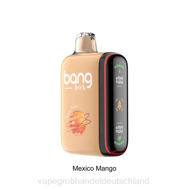 Bang Box 9000–18000 Züge, intelligente Leistungsanzeige mexikanische Mango - Ηλεκτρονικο Τσιγαρο Χωρισ Πισσα Και Νικοτινη PXXP31