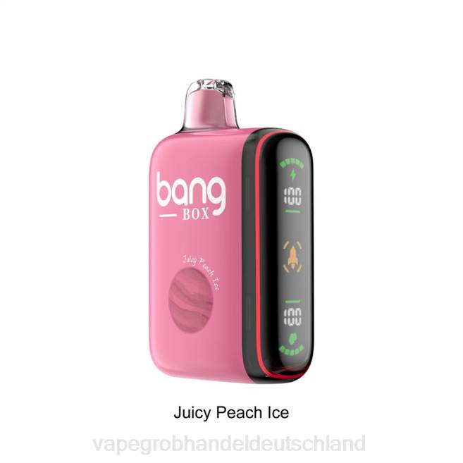 Bang Box 9000–18000 Züge, intelligente Leistungsanzeige saftiges Pfirsicheis - Vape Ελλαδα PXXP29