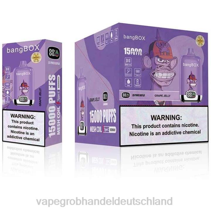 vape großhandel 12014 | LLL2142 Traubengelee Bang Box 15000