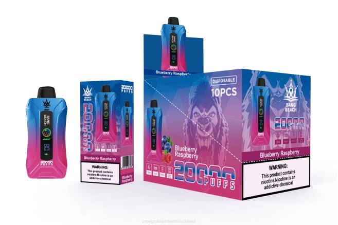 Bang Beach 20000 Züge Smart Screen Vape Blaubeer-Himbeere - Ηλεκτρονικο Τσιγαρο Μιασ Χρησησ Περιπτερα PXXP12