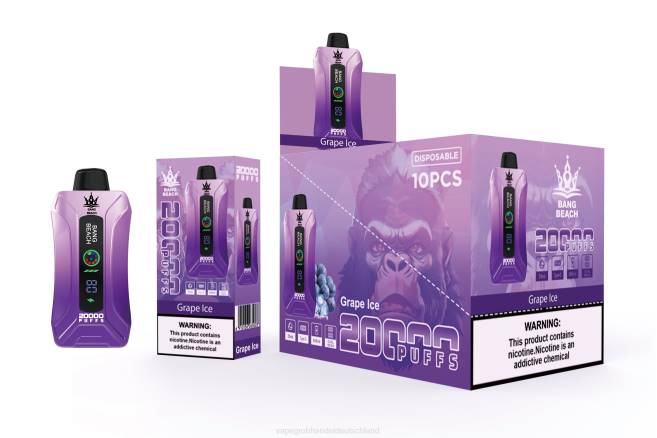 Bang Beach 20000 Züge Smart Screen Vape Traubeneis - Vape Wholesale Greece PXXP10