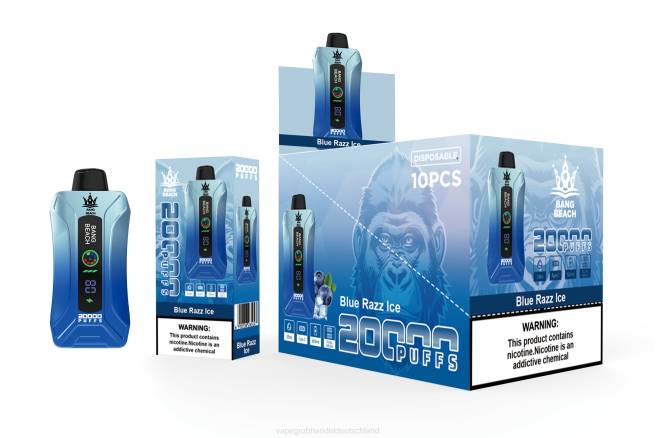 Bang Beach 20000 Züge Smart Screen Vape blaues Razz-Eis - Ηλεκτρονικο Τσιγαρο Χωρισ Πισσα Και Νικοτινη PXXP11