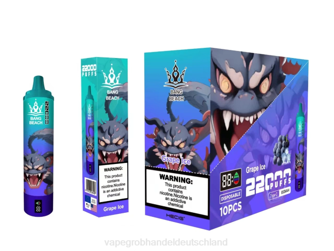 Bang Beach 22000 Züge intelligenter Bildschirm Traubeneis - Vape Ελλαδα PXXP19