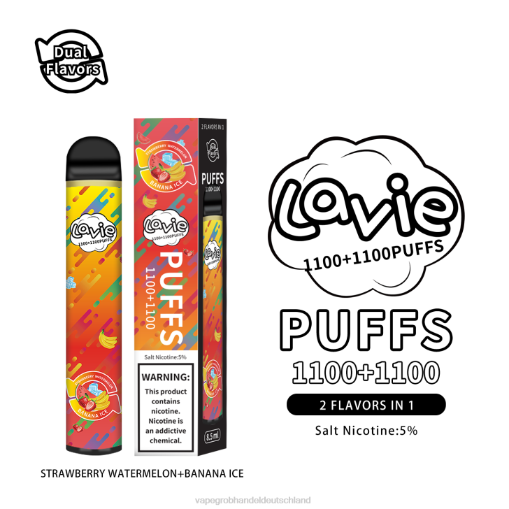 Vape Großhandel Köln - LAVIE BAR Switch 2200 Züge Erdbeer-Wassermelonen-/Bananeneis 620P295