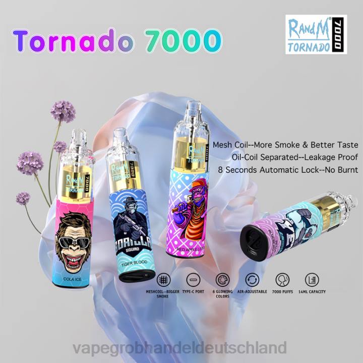 vape großhandel Deutschland | LLL21 Einweg RandM Tornado 7000 5 %