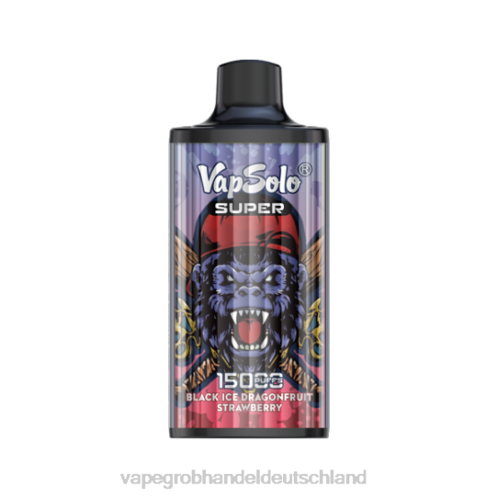 Tornado Vape Großhandel Deutschland - Vapsolo SUPER Einweg-Vapor Schwarzes Eis, Drangofrucht-Erdbeere H0B88107