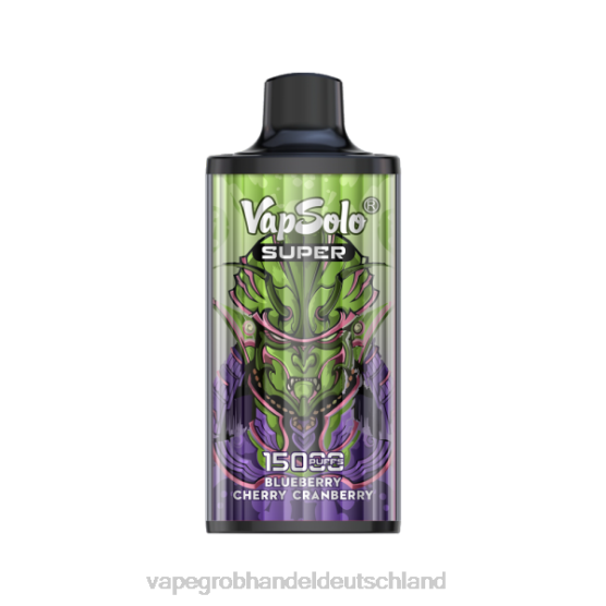 Vape Großhandel 12000 - Vapsolo SUPER Einweg-Vapor Heidelbeere, Kirsche, Cranberry H0B88110