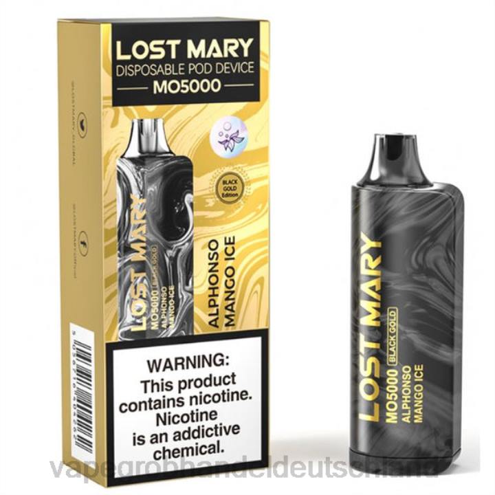 vape großhandel 12034 | LLL2342 Alphonso-Mango-Eis LOST MARY MO5000 Schwarzgold 10ml