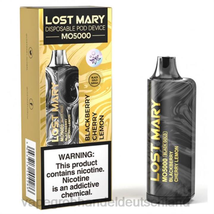 vape großhandel tornado | LLL2343 Brombeere, Kirsche, Zitrone LOST MARY MO5000 Schwarzgold 10ml