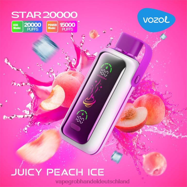 VOZOL STAR 20000 saftiges Pfirsicheis 48H8810 | Elektronische Zigarette Wholesale
