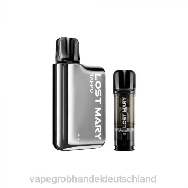 tornado vape großhandel Deutschland | LLL2438 Silber Edelstahl x Erdbeereis LOST MARY Tappo Pod-Vape-Kit